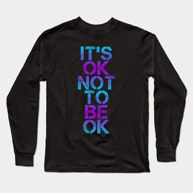 Suicide Prevention - It's ok not to be ok Teal & Purple Vintage Gradient Long Sleeve T-Shirt by Inspire Enclave